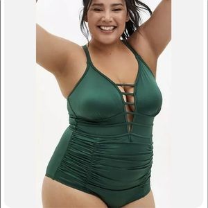 Torrid Olive Green Swim Suit. Never worn, tags have been removed.